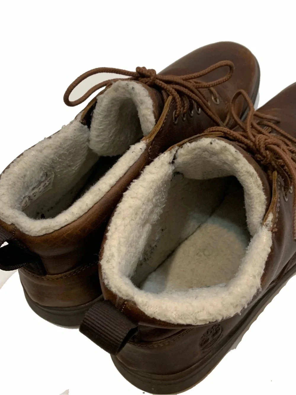 12 / Timberland Brown Leather Lace-Up Insulated Boots